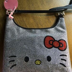 Hello Kitty Rhinestone Shoulder Bag - Silver and Red